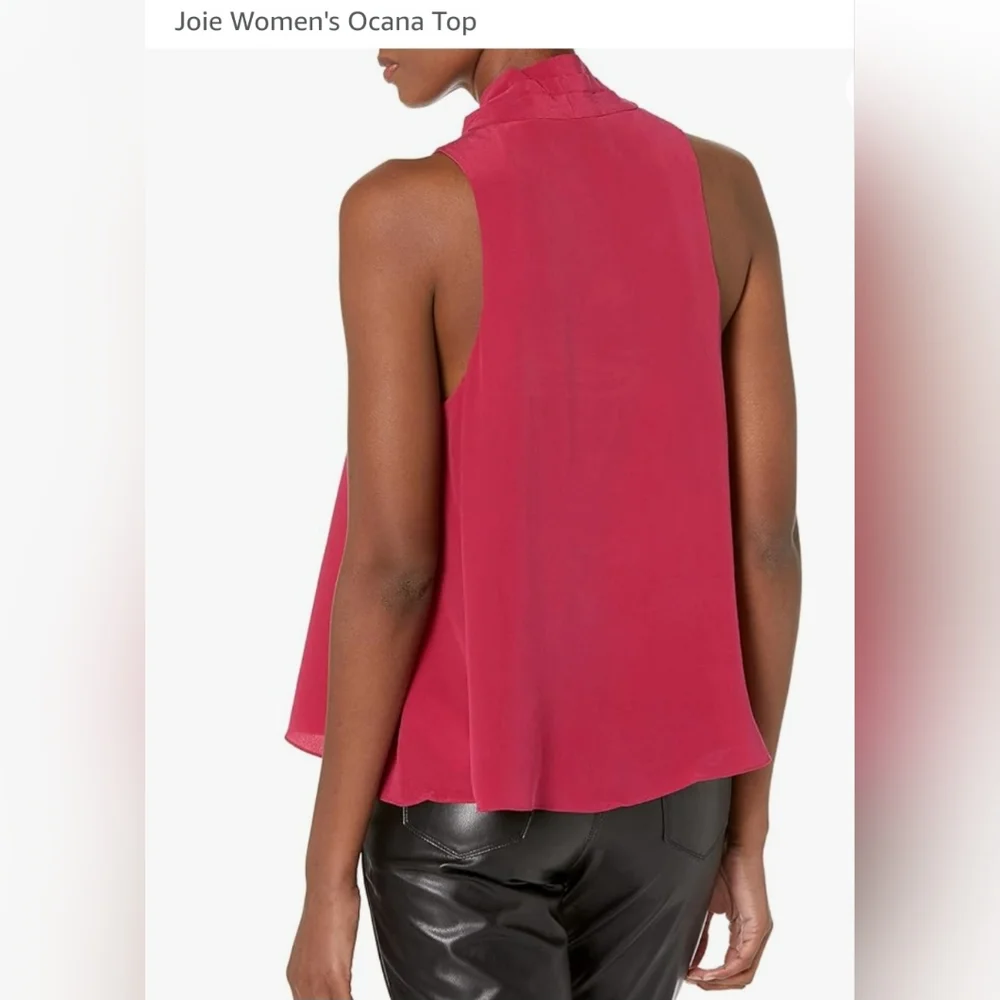 JOIE OCANA sleeveless V-neck blouse in deep Fucia Size Medium - Picture 2 of 8